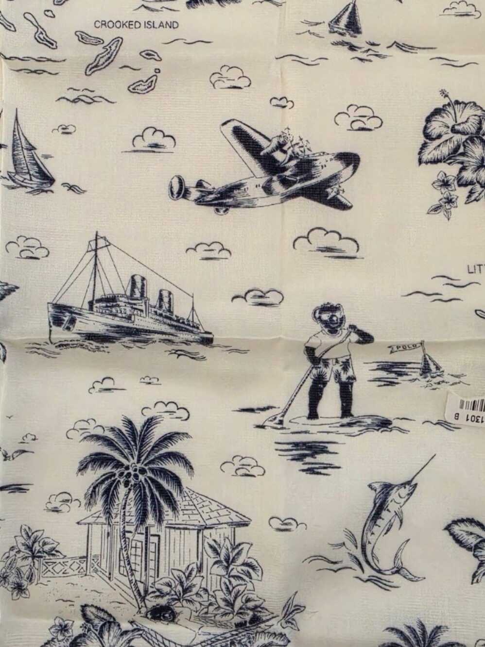 Polo Ralph Lauren Bahamas Print Cotton Pocket Square Handkerchief NWT Japan - Picture 2 of 5